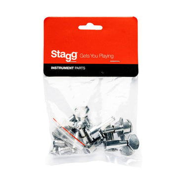 Stagg deluxe mechanics 6 X 1, with locking system, for electric guitar, chrome finish