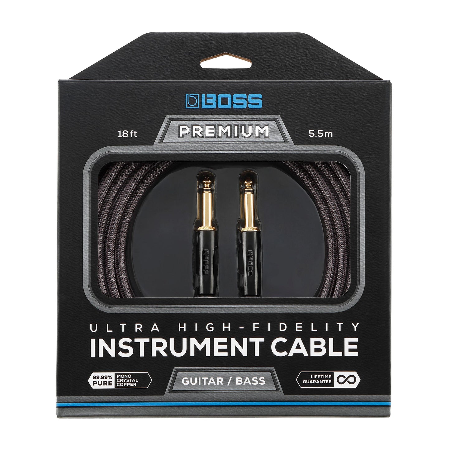 Boss Premium Instrumentkabel, straight 1/4" connectorer