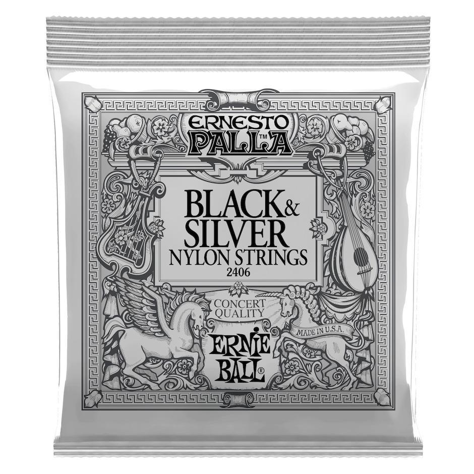 Ernie Ball 2406 Black & Silver Nylon Strenge til Klassisk Guitar - BORG SOUND