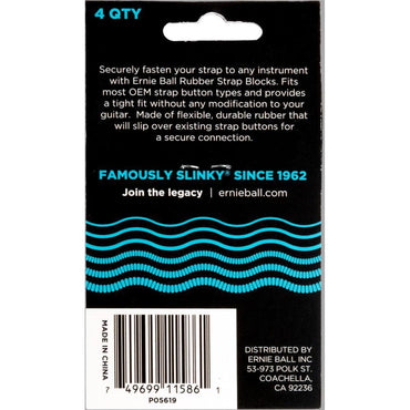 Ernie Ball EB-5619 Strap Blocks (4 stk.) Blå