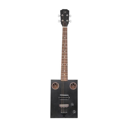 J.N Guitars CASK-HOGSCOAL Acoustic-electric Cigar Box Guitar med 4 strenge og sapele dæk