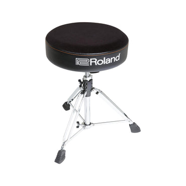 Komfortabel rund trommestol med justerbar højde og robust metalstel fra Roland.