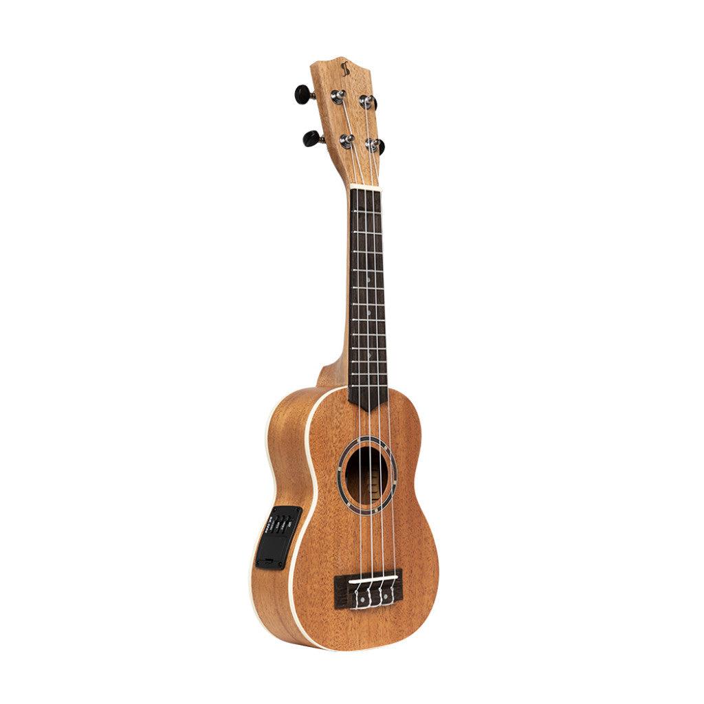 Stagg Acoustic-Electric Soprano Ukulele med Sapele Top og Gigbag