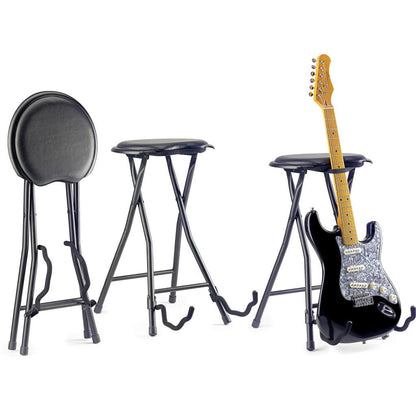 Stagg GIST-300 – Sammenklappelig musikerstol med indbygget guitarstativ