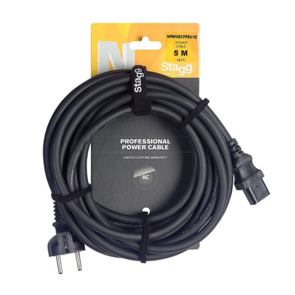 Stagg NPW5IECFPEU10 – N Series strømkabel IEC til Schuko, 5 m