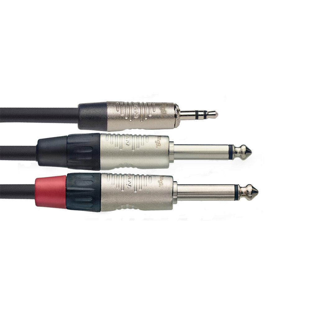 Stagg NYC(X)/MPS2PR – N Series Y-kabel 3,5 mm stereo mini-jack til 2 x 6,3 mm mono jack