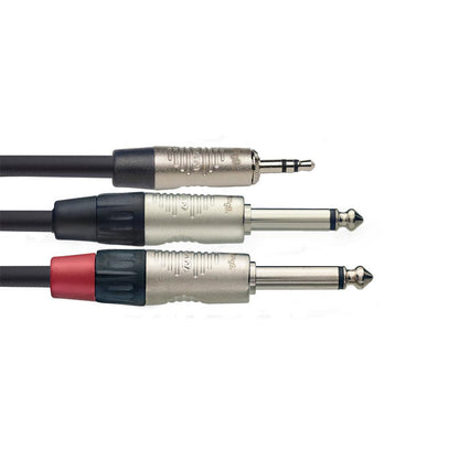 Stagg NYC(X)/MPS2PR – N Series Y-kabel 3,5 mm stereo mini-jack til 2 x 6,3 mm mono jack