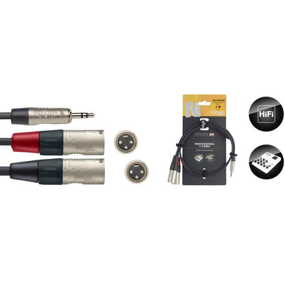 Stagg NYC(X)/MPS2XMR – N Series Y-kabel 3,5 mm stereo mini-jack til 2 x XLR han