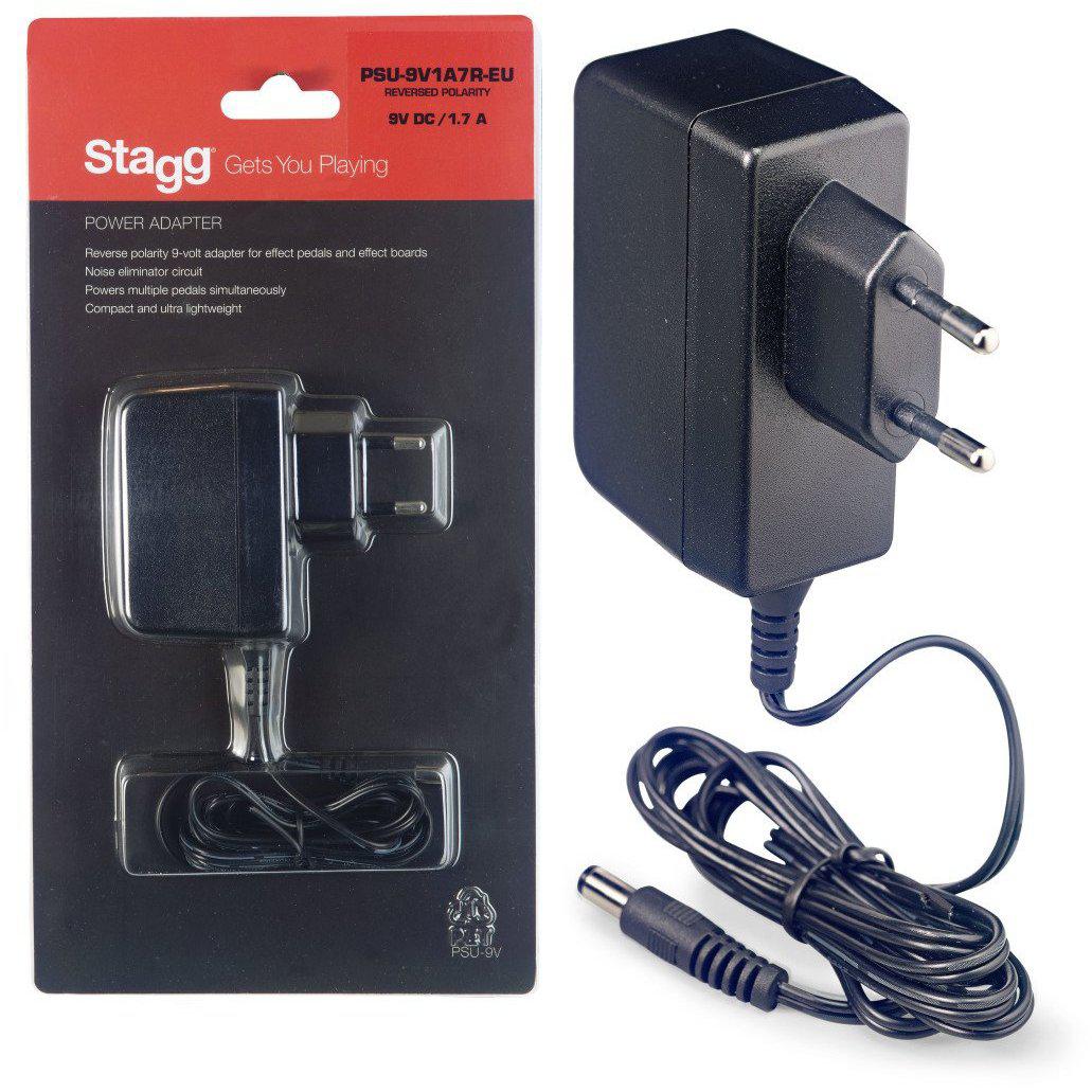 Stagg PSU-9V1A7R-EU 9-Volt / 1.7A AC Adapter til effektpedaler