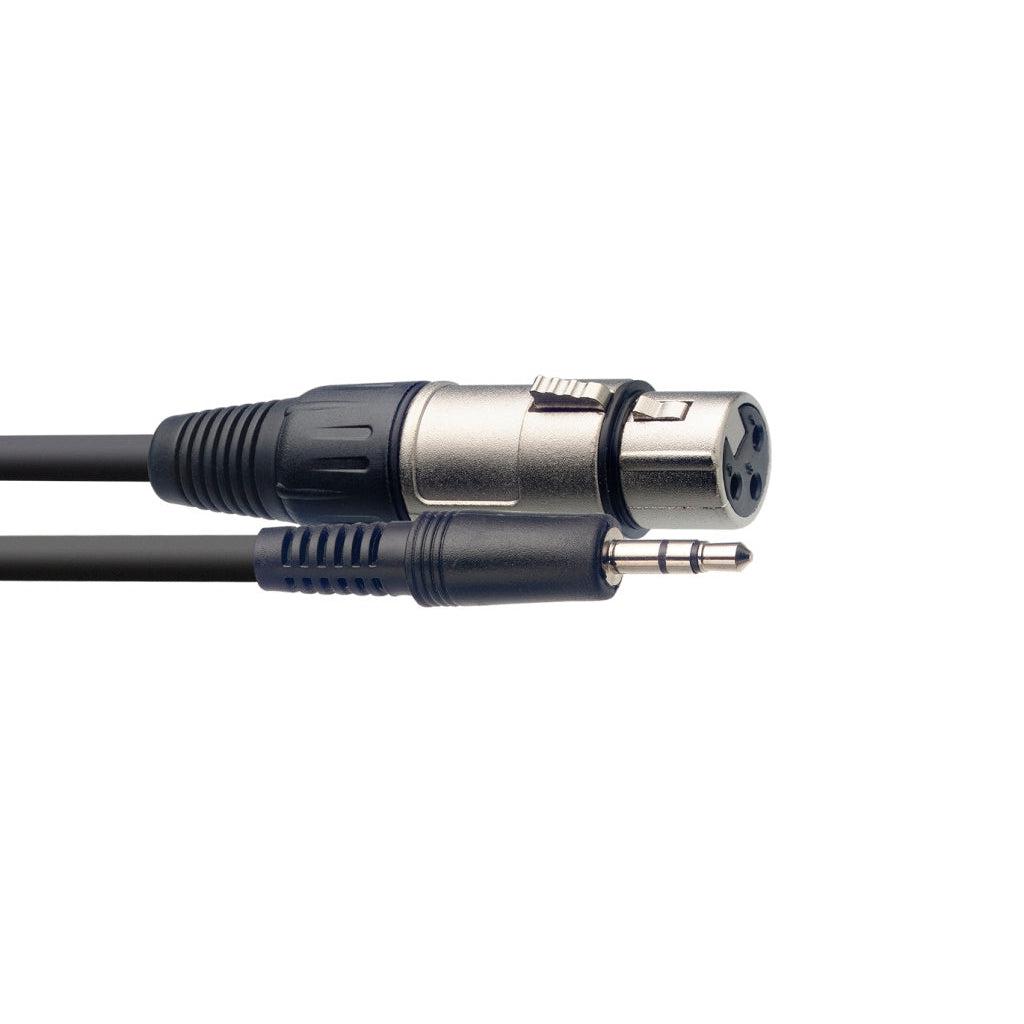 Stagg SAC1MPSBXF – Lydkabel XLR hun til 3,5 mm mini-jack han, 1 m