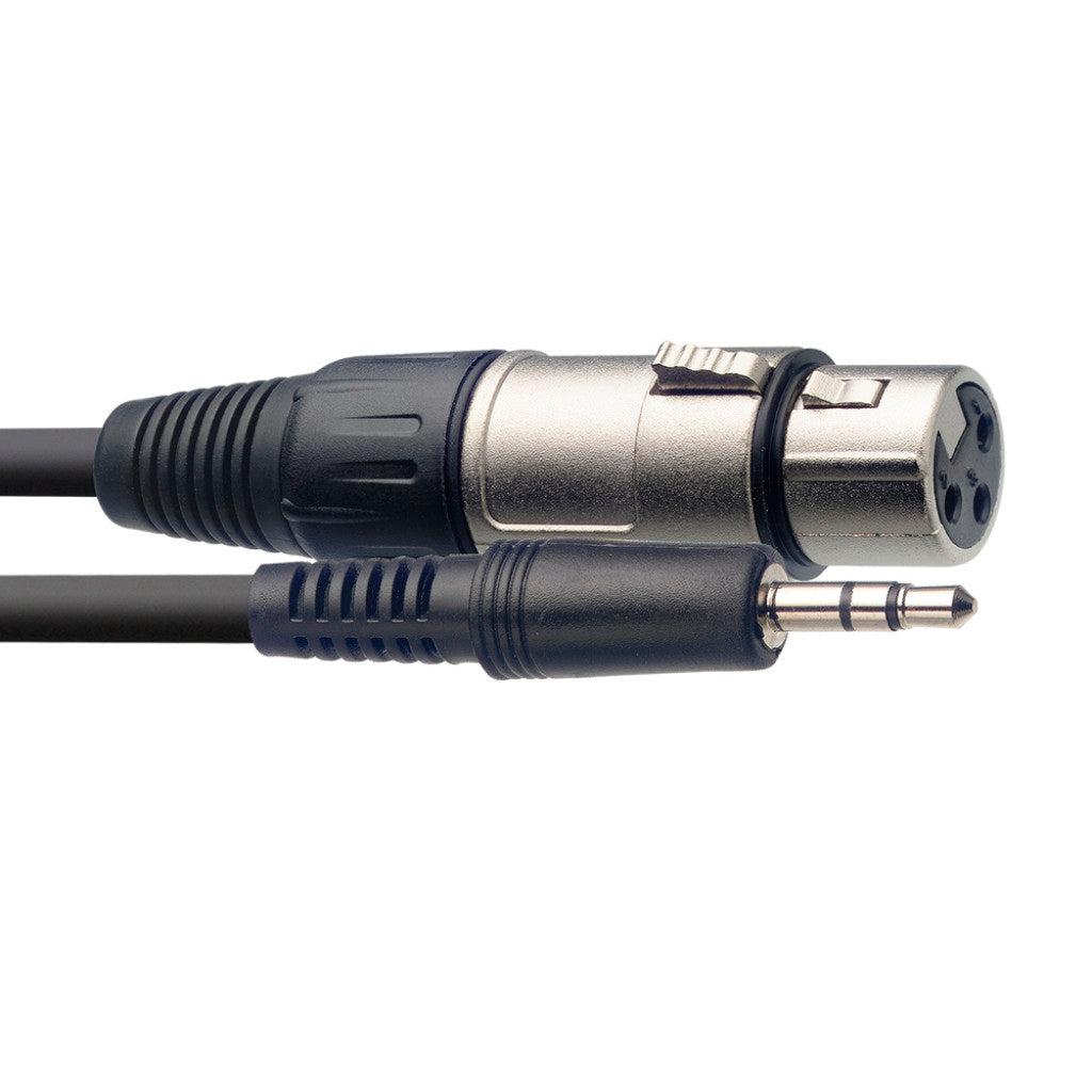 Stagg SAC3MPSBXF Audio kabel, XLR/Mini Jack (F/M), 3 m