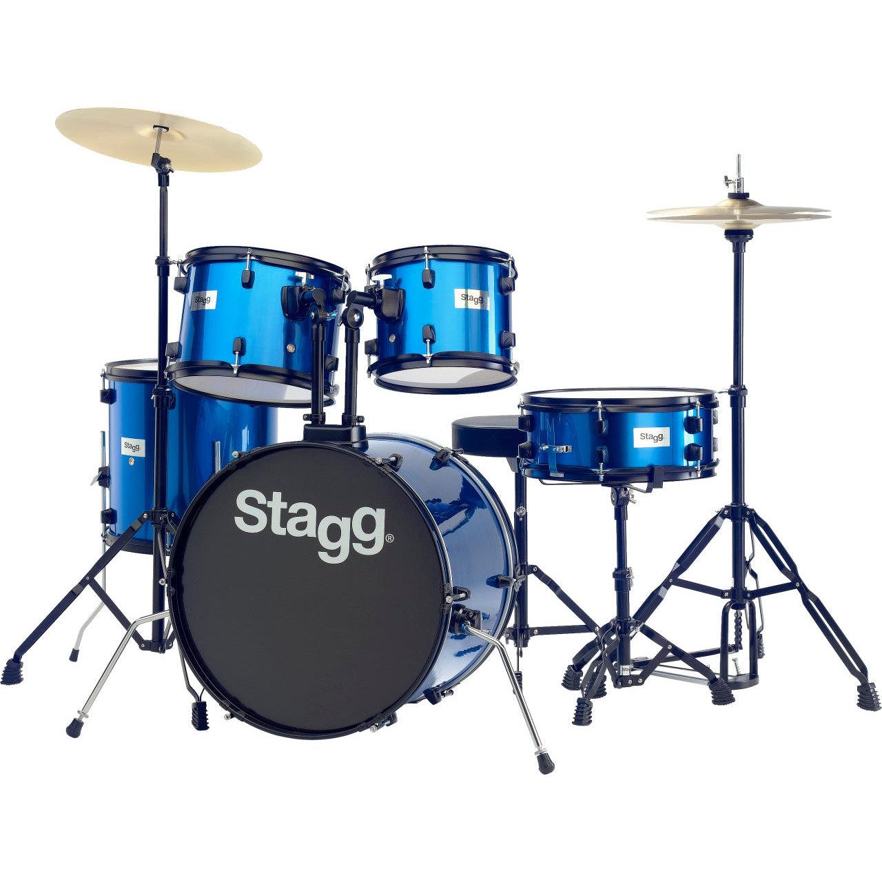 Stagg TIM120B BL – 5-delt trommesæt med hardware og bækkener, blå