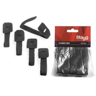 Stagg VCS-225 – Kabelstropper med velcrolukning, 5 stk.