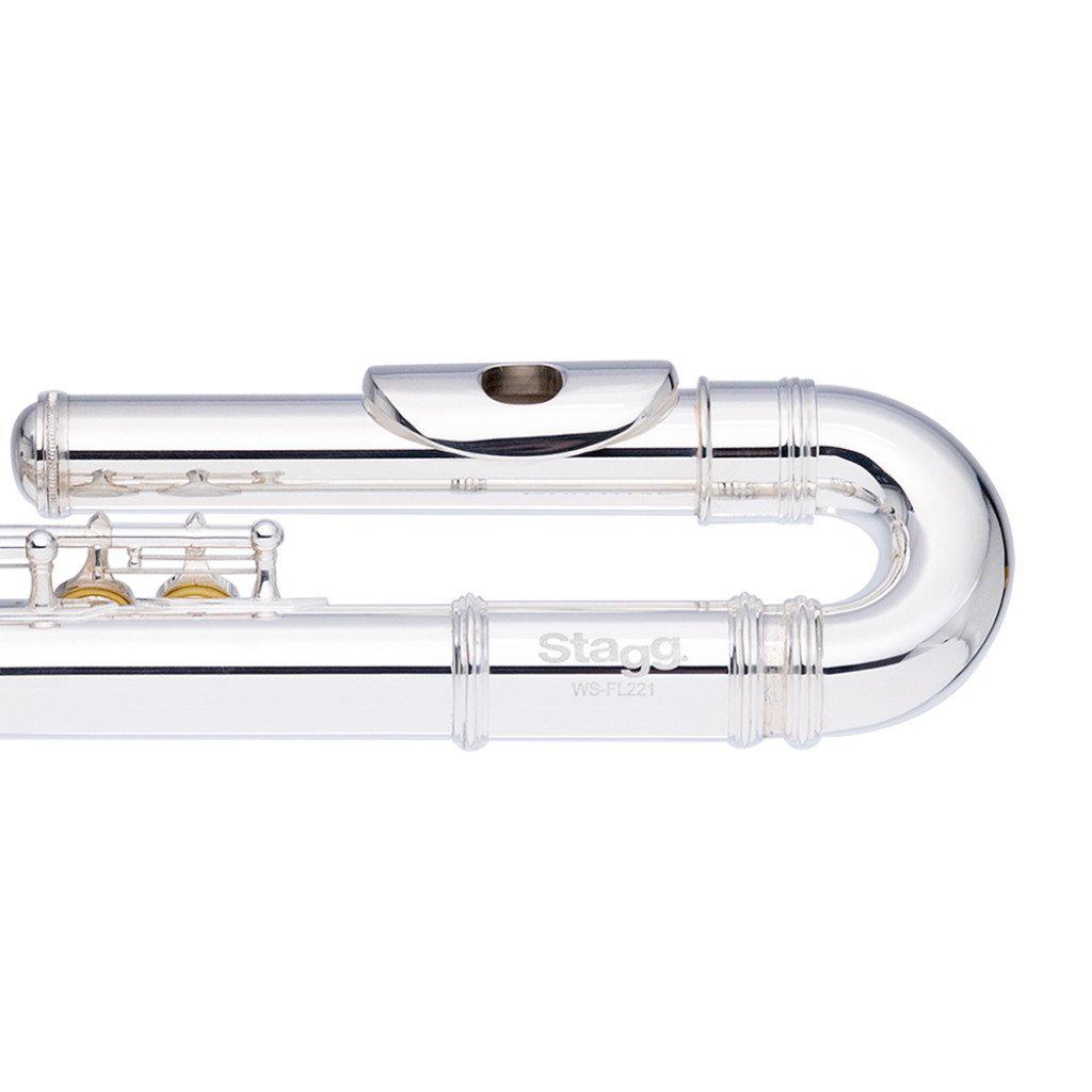 Stagg WS-FL221S - C Flute, 2 headpieces incl. 1 curved, closed flaps, Offset G, Split E