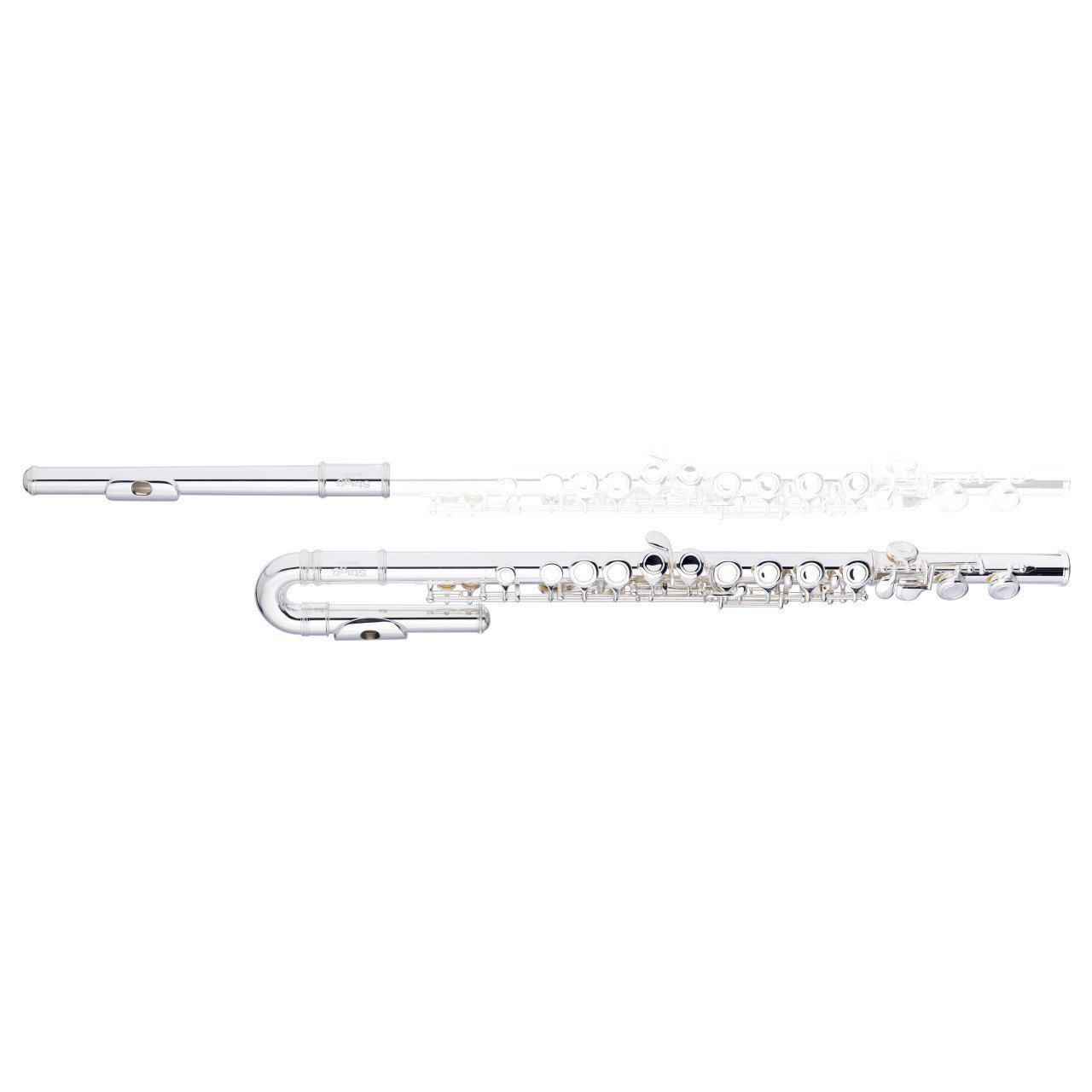 Stagg WS-FL221S - C Flute, 2 headpieces incl. 1 curved, closed flaps, Offset G, Split E