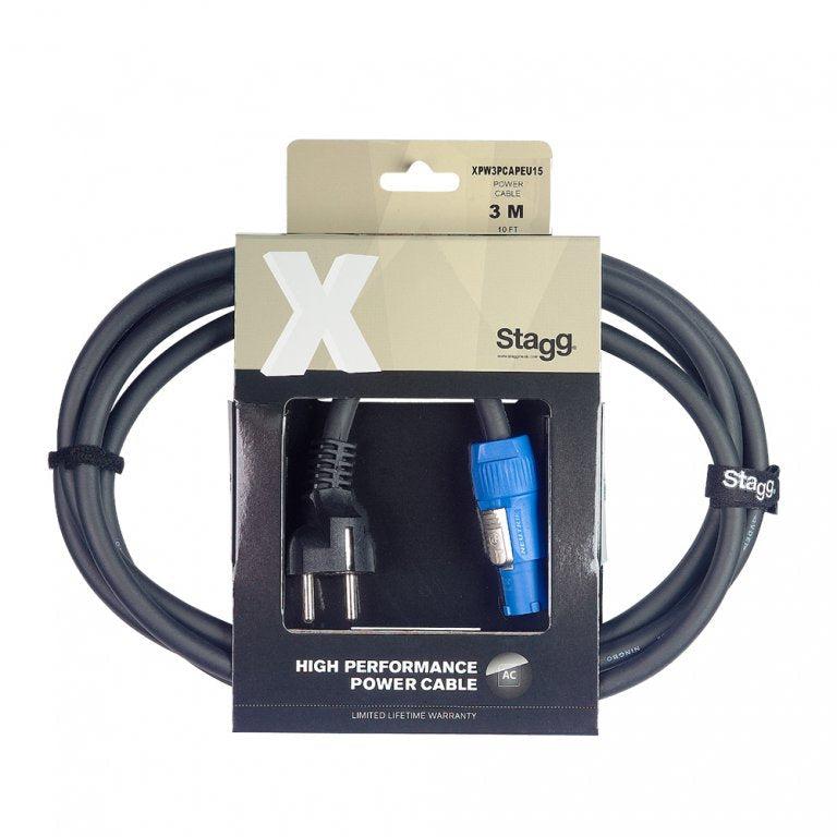 Stagg XPW1,5PCAPEU15 Power Cable – PowerCON til Schuko strømkabel, 1,5 meter