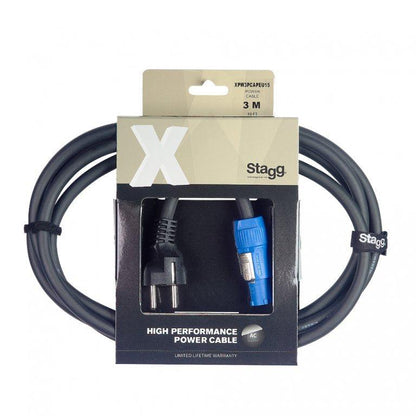 Stagg XPW1,5PCAPEU15 Power Cable – PowerCON til Schuko strømkabel, 1,5 meter