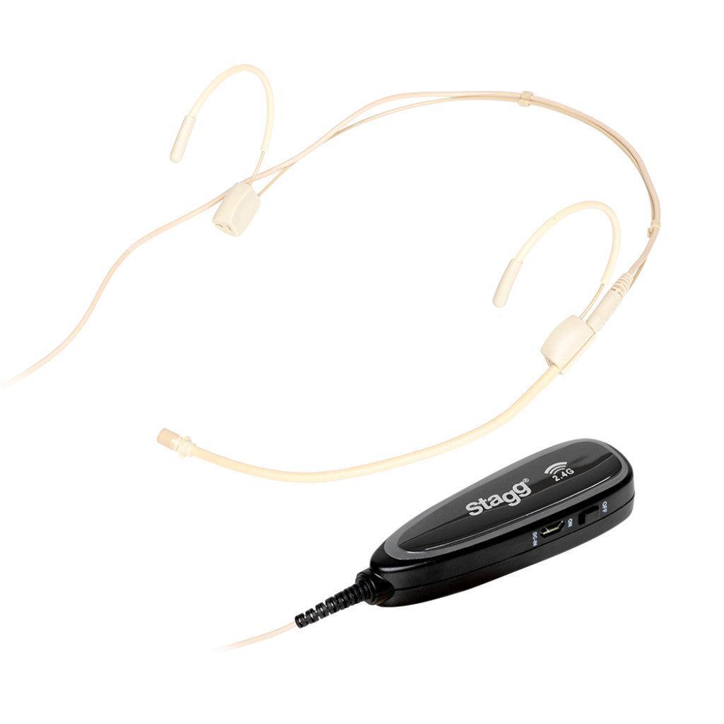Stagg beige trådløs headset mikrofon (med sender og modtager)