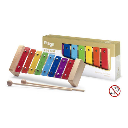 Stagg metallophone with 8 color-coded keys