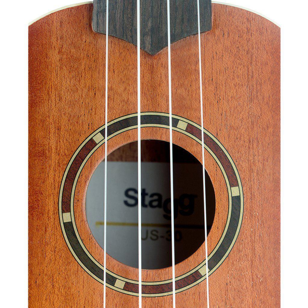 Stagg soprano ukulele with sapele deck and gig bag