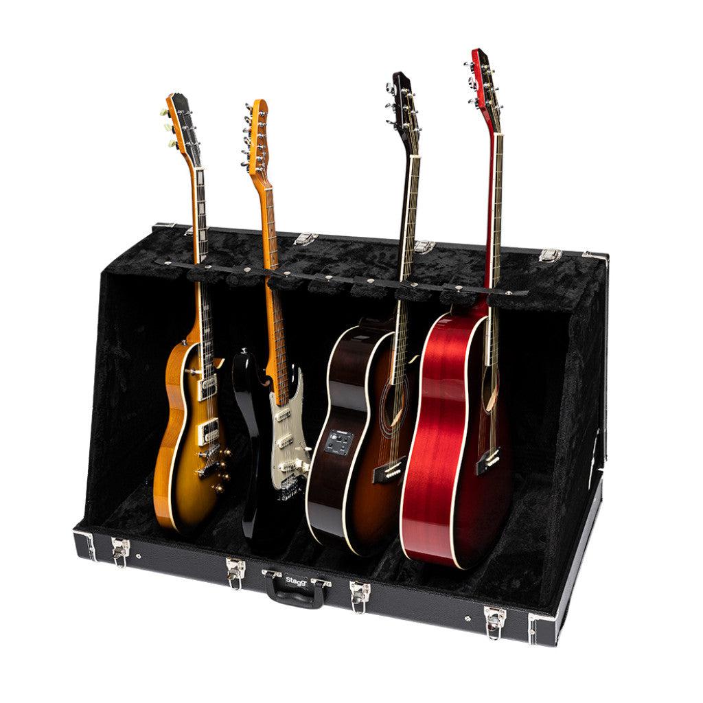 Stagg GDC-8 – Guitarstativ i transportkasse til 8 elguitarer eller 4 akustiske guitarer